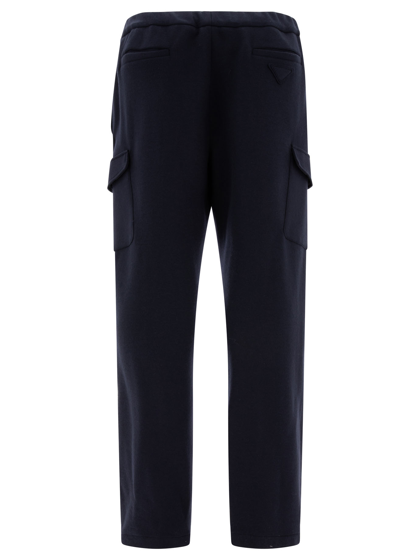 PRADA Blue Cargo trousers in cashmere and wool